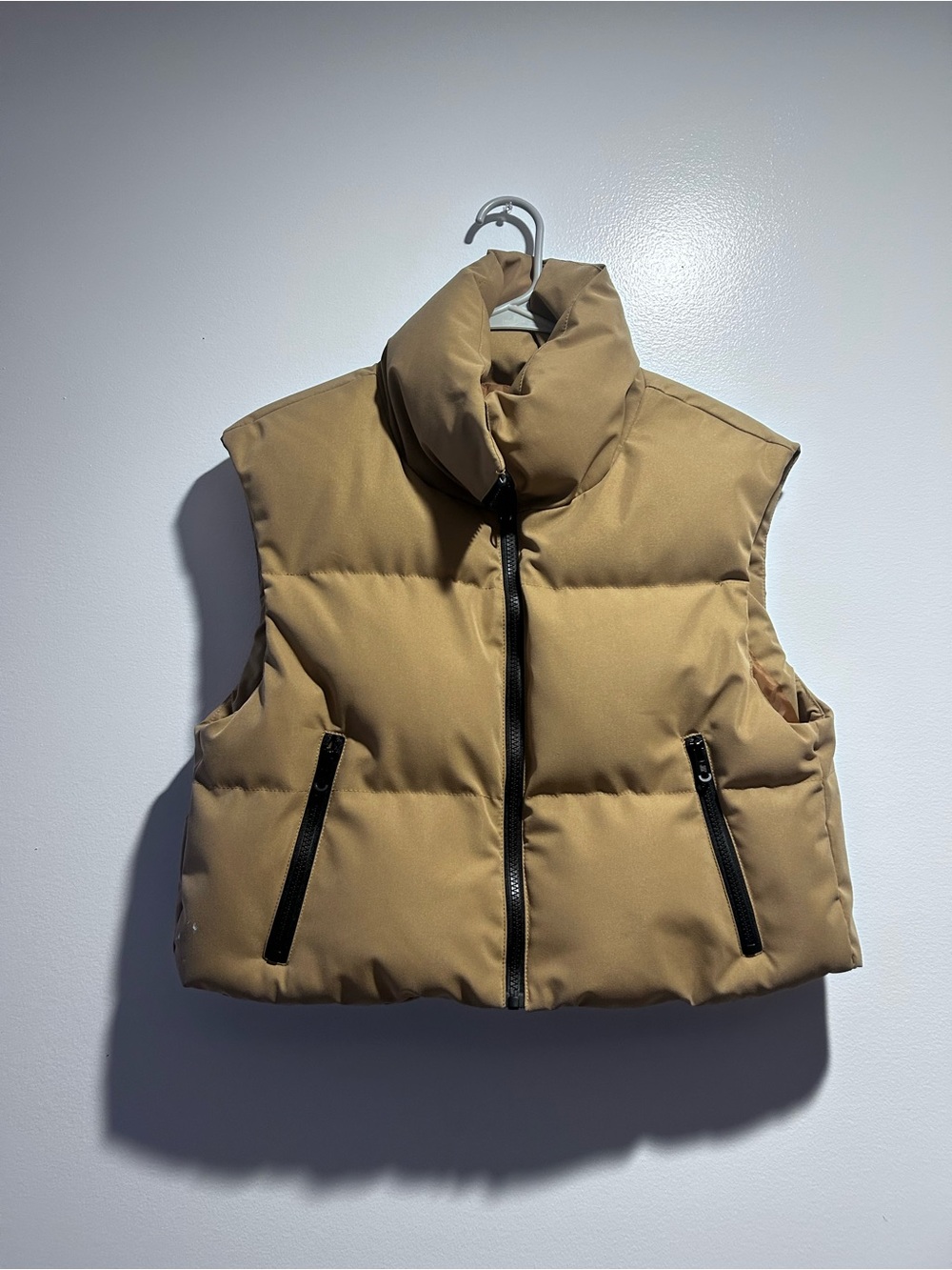 Kids Puffer Vest Jacket - Tan